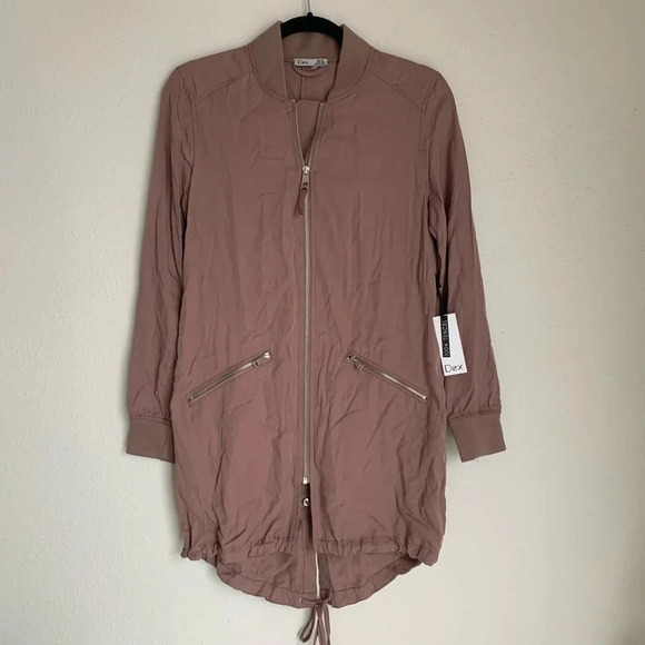 Dex Jacket Size XS mauve long zip up utility jacket - Picture 1 of 6